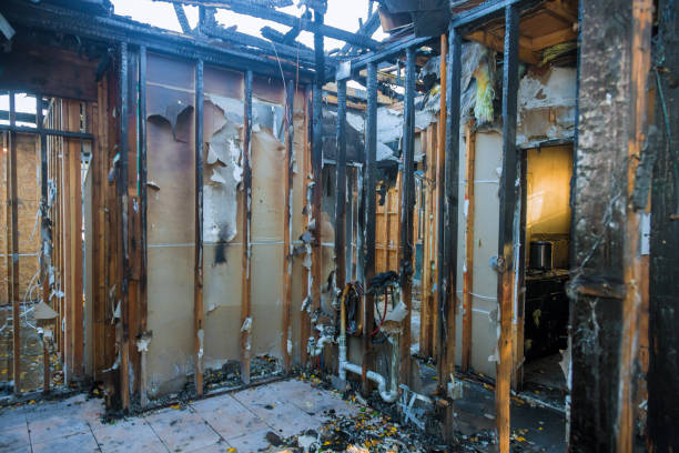 Professional Fire Damage Restoration technician working in Saint Francis, MN